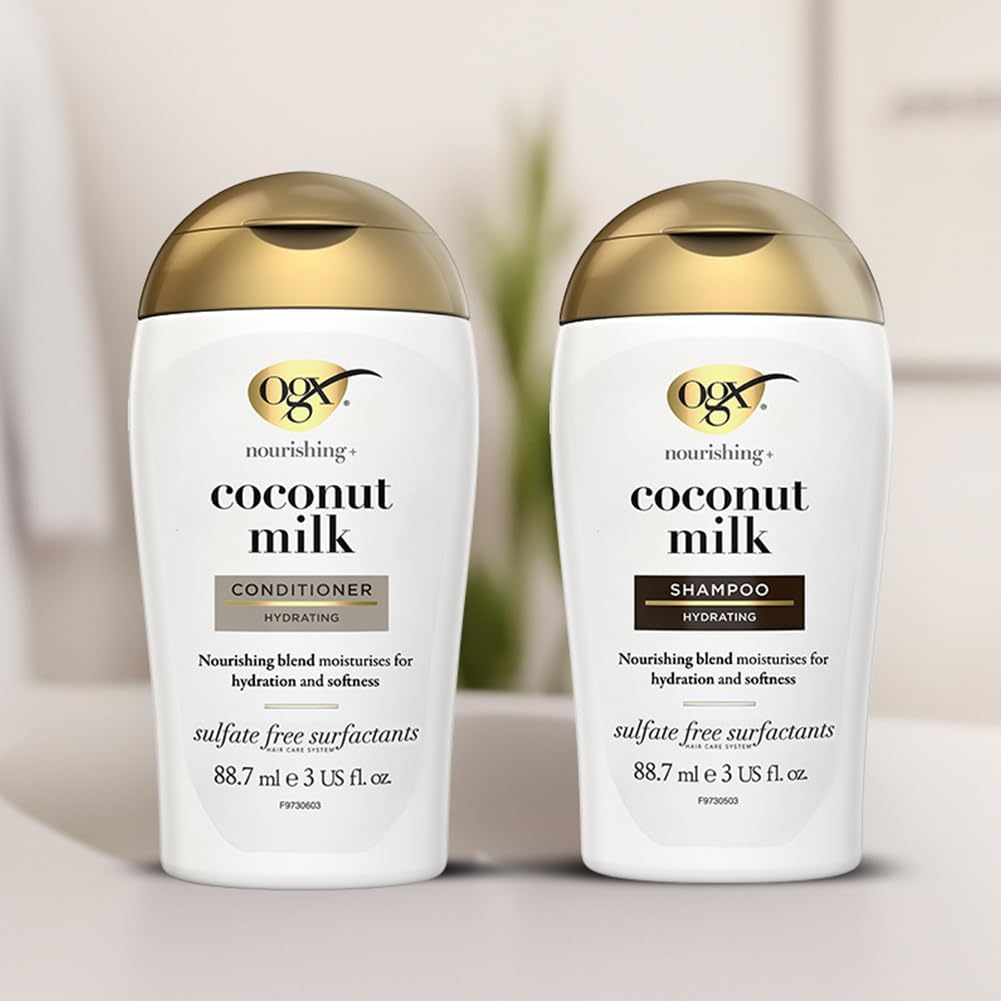 OGX Nourishing Coconut Milk Conditioner - 88.7ml & shampoo.
