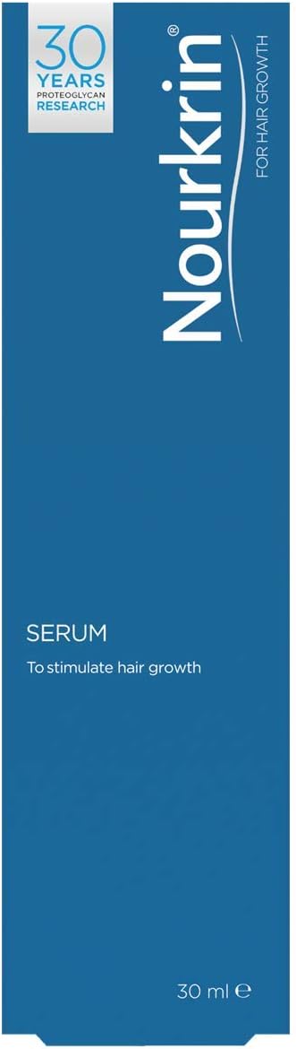 Nourkrin Scalp Care Serum box with, 30ml, on white background.