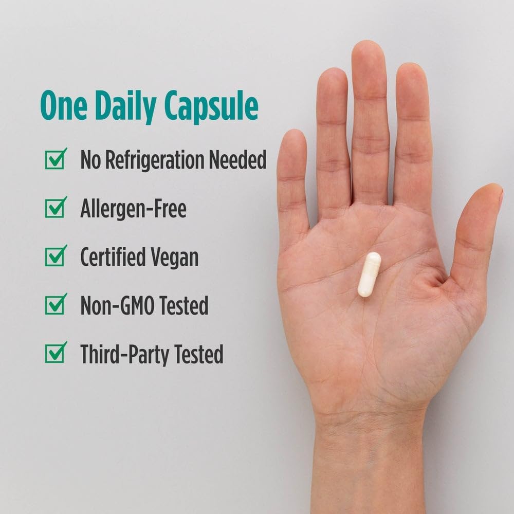 Supplement facts label for Nordic Naturals probiotic with 13 strains and prebiotics capsule.