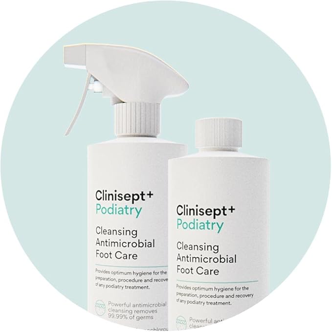 Clinisept+ Podiatry Foot Care Spray bottle, 500ml, professional use. Other variants.