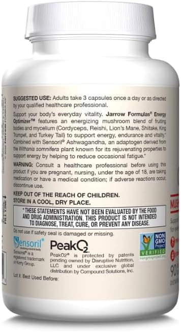 Jarrow Formulas Energy Optimizer™ Mushrooms Adaptogens