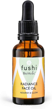 Fushi BioVedic Radiance Face Oil bottle with dropper on a white background