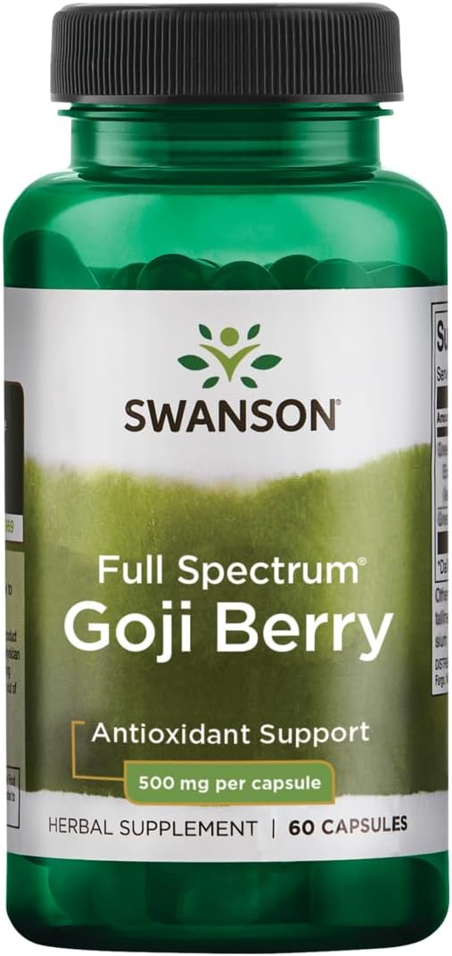 Swanson Full Spectrum Goji Berry supplement bottle on a white background