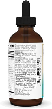 Brown glass bottle with dropper labeled 'Natures Answer' on a white background