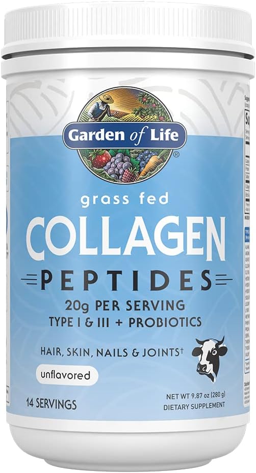 Garden of Life Grass Fed Collagen Peptides tub, Unflavored powder 280g