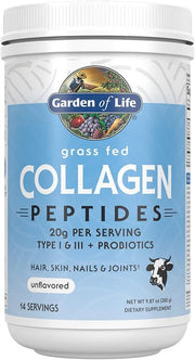 Garden of Life Grass Fed Collagen Peptides tub, Unflavored powder 280g
