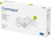 Box of Cosmopor E Extra Large Sterile Adhesive Dressings, 20 cm x 10 cm, pack of 25.