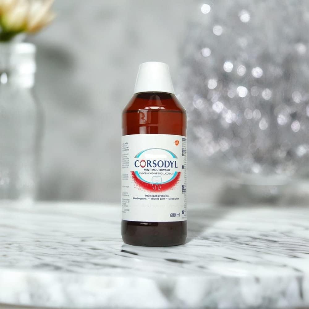 Corsodyl Fresh Mint Mouthwash - With Chlorhexidine for Plaque Control - 600ml