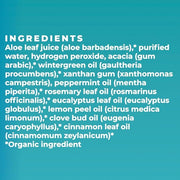 Essential Oxygen BR Organic Mouthwash Brushing Rinse - Wintergreen ingredients.