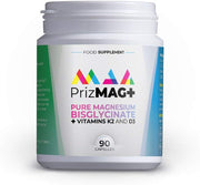 MAG365 PrizMAG Magnesium Bisglycinate bottle, 90 capsules, white background.