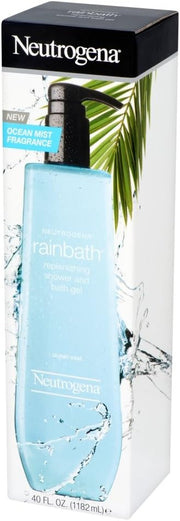 Neutrogena Rainbath Ocean Mist Shower & Bath Gel 1182ml pump bottle. Side view.