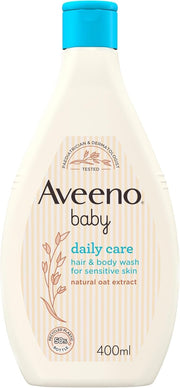 Aveeno Baby Daily Care Hair & Body Wash bottle, 400ml, tear-free.