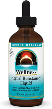 Bottle of Source Naturals Wellness Herbal Resistance Liquid on a white background