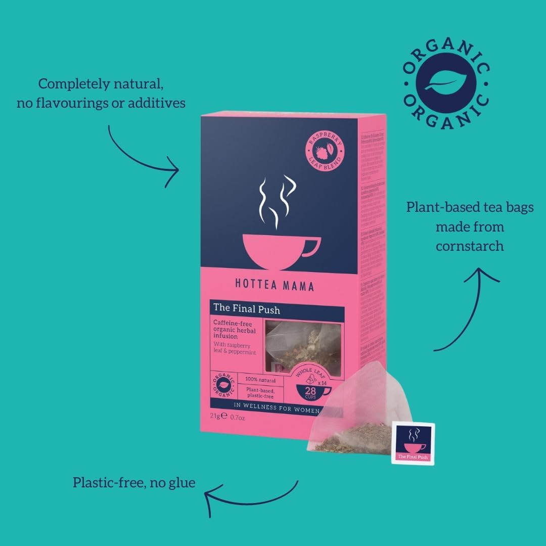 Hottea Mama The Final Push Organic Raspberry Leaf Peppermint Tea - 14 x 21g