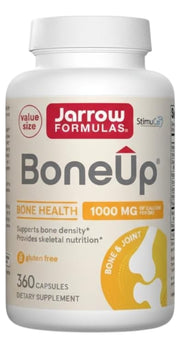 Front Image: Jarrow Formulas BoneUp calcium 1000mg D3 K2 capsules bottle front packaging 360 count