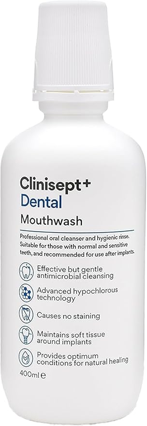 Clinisept+ Oral Rinse / Mouthwash bottle, alcohol-free, 400ml.