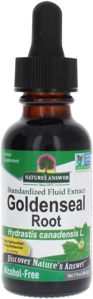 Nature's Answer Alcohol-Free Goldenseal Root Extract 30ml liquid herbal supplement front label