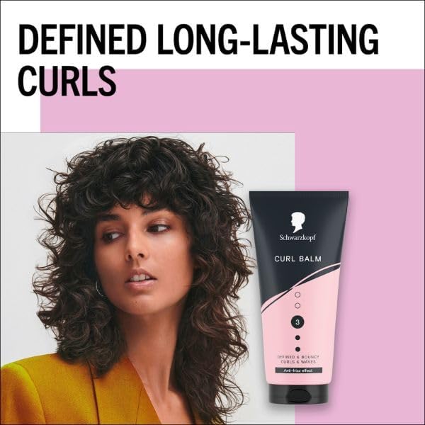 Schwarzkopf Curl Balm Hold 3 Anti-Frizz Effect tube 150ml curl styling and hair care use