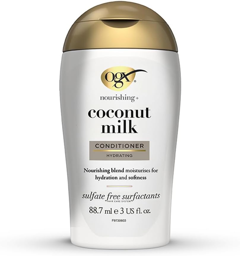 OGX Nourishing Coconut Milk Conditioner 88.7ml front bottle on white background