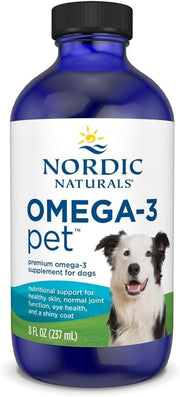 Nordic Naturals Omega-3 Pet Liquid fish oil bottle 237ml for dogs and cats.