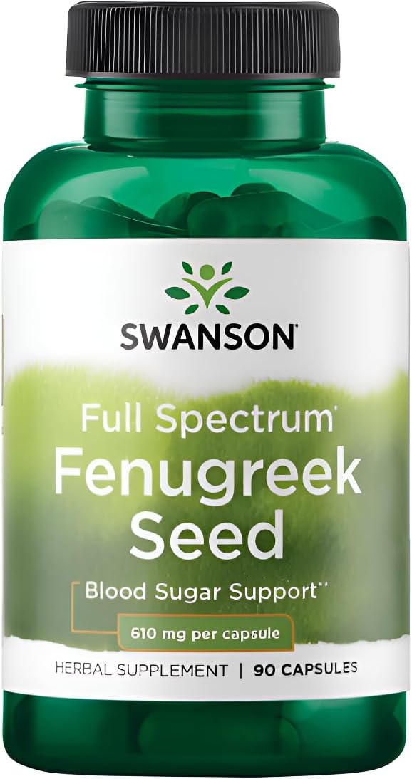 Swanson Fenugreek Seed 90 Capsules | 610 mg | Blood Sugar Support