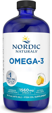  Nordic Naturals Omega-3 Lemon Flavoured Liquid Fish Oil 473ml bottle.