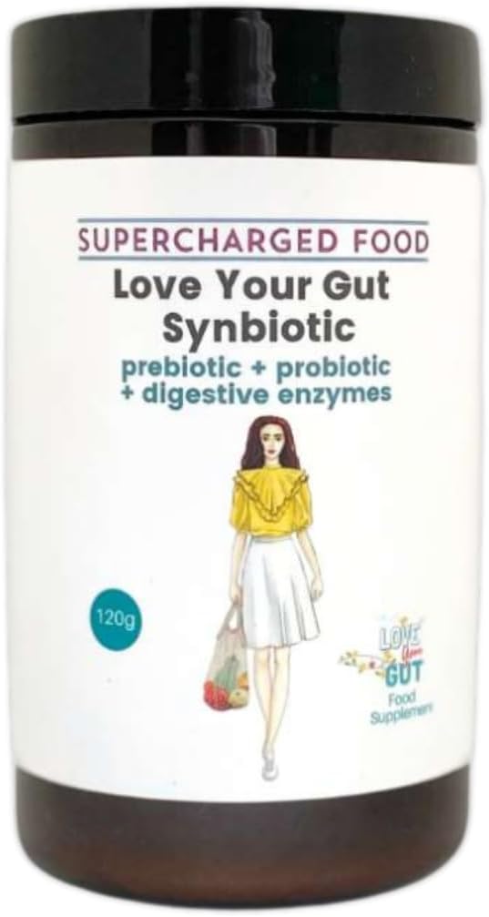 Supercharged Food Love Your Gut Synbiotic Powder tub, 120g.