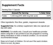 Swanson Folic Acid 800 mcg 250 Capsules | Cardiovascular & Prenatal Health