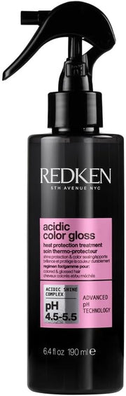 Redken Acidic Color Gloss Leave-In Spray bottle, 190ml, on white background.