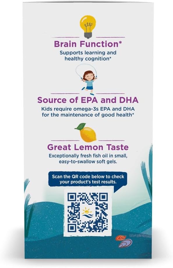 Supplement facts and ingredients label for Complete Omega Jr.