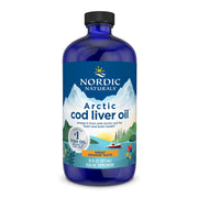 Nordic Naturals Arctic Cod Liver Oil Liquid bottle, 473ml orange flavour.