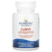 Nordic Naturals Nordic CoQ10 Ubiquinol 100mg 60 soft gel supplement bottle.