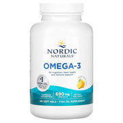 Nordic Naturals Omega-3 Lemon Flavoured Fish Oil 180 Softgels bottle.