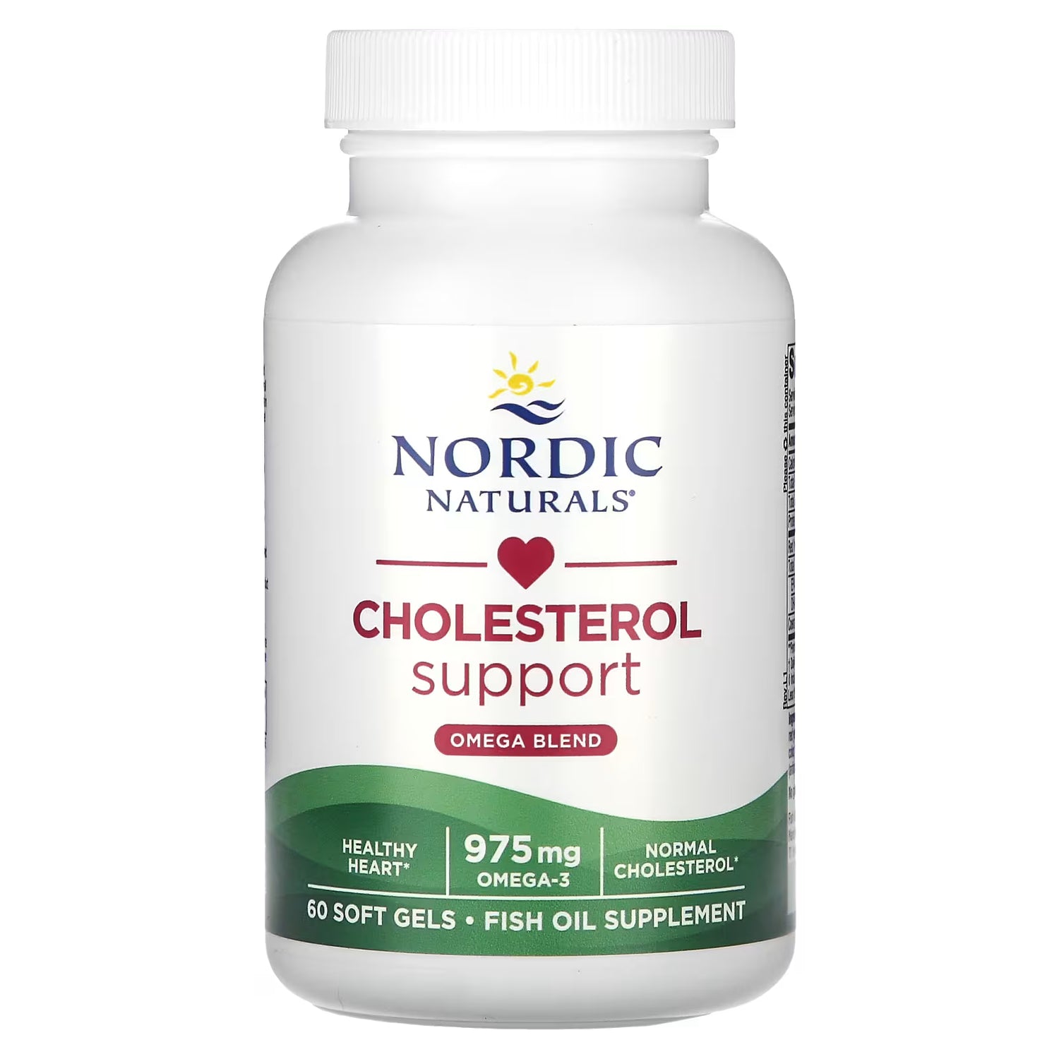 Nordic Naturals Heart Health Formula bottle, lemon soft gels, 60 count.
