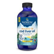 Nordic Naturals Arctic-D Cod Liver Oil Omega 3 + Vitamin D3 For Heart, Brain, Bone and Immune Health 237ml Lemon Flavour.