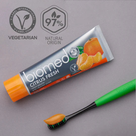 BIOMED Citrus Fresh Natural Toothpaste - Fluoride Free 97%
