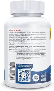 Supplement facts label for Nordic Naturals vegan CoQ10 gummies.