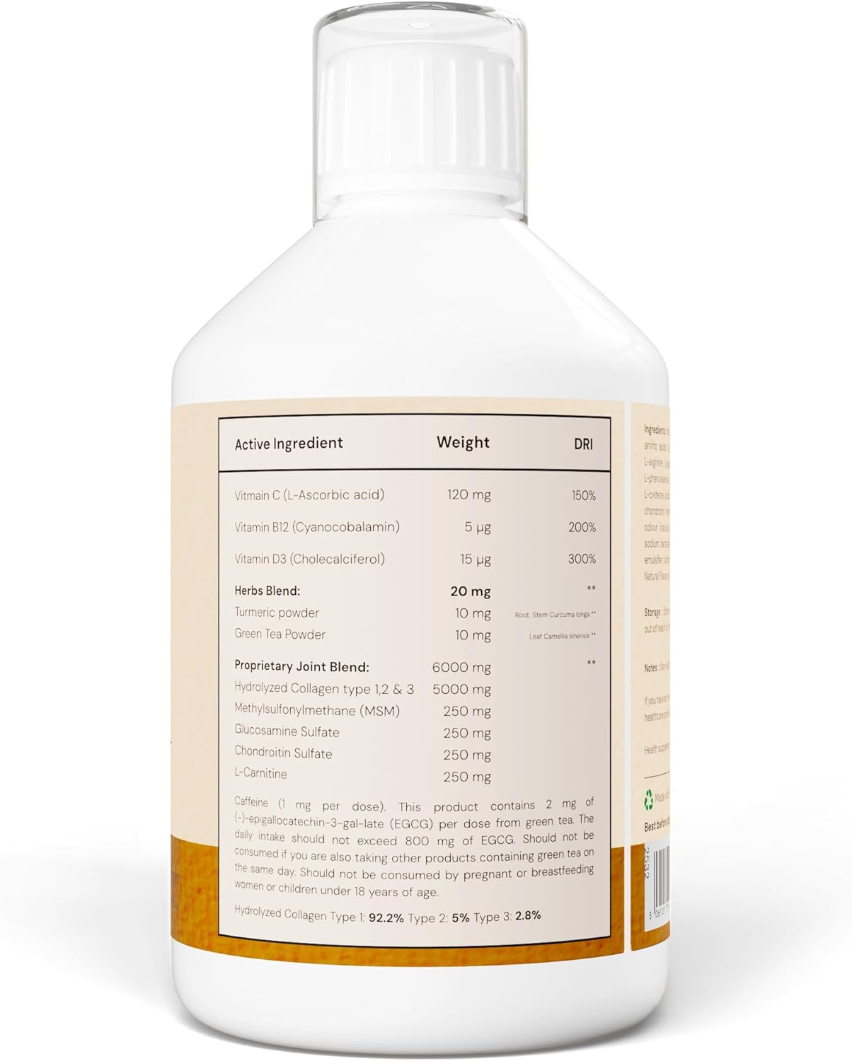 Nordic Omega Joint Support Collagen liquid supplement facts ingredients berry 500ml