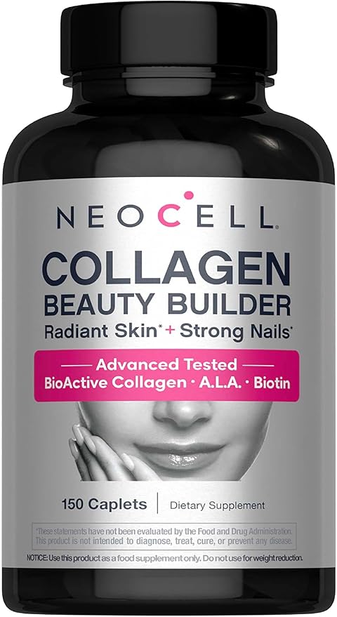 NeoCell Collagen Beauty Builder bottle, 150 caplets, on white background.