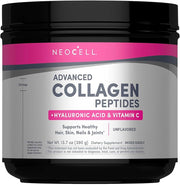 NeoCell Advanced Collagen Peptides Powder canister, 390g, on white background.