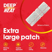 Deep Heat Extra Large Air-Activated Warming Patch for Back and Muscle Comfort, 2 count box on white background.