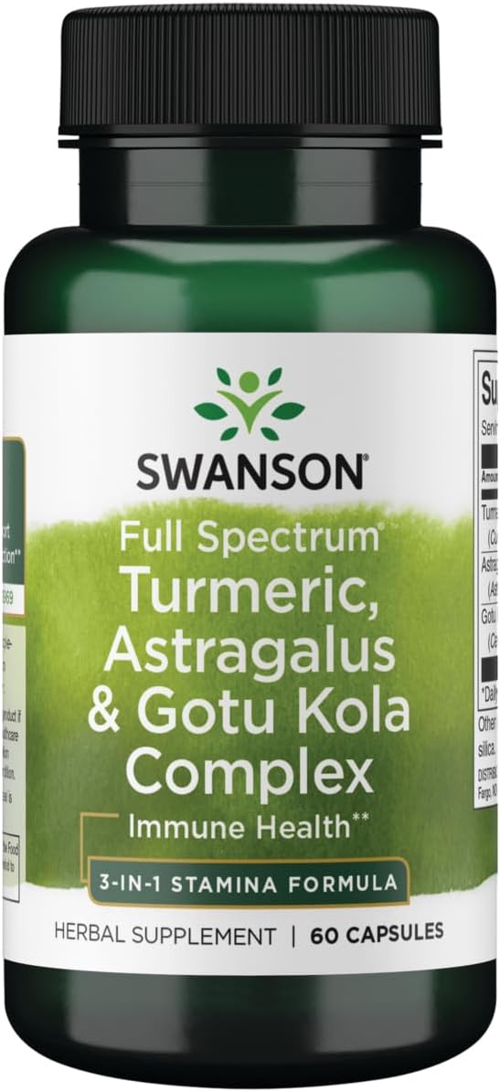 Swanson Turmeric Astragalus Gotu Kola complex herbal supplement capsule bottle 60 capsules