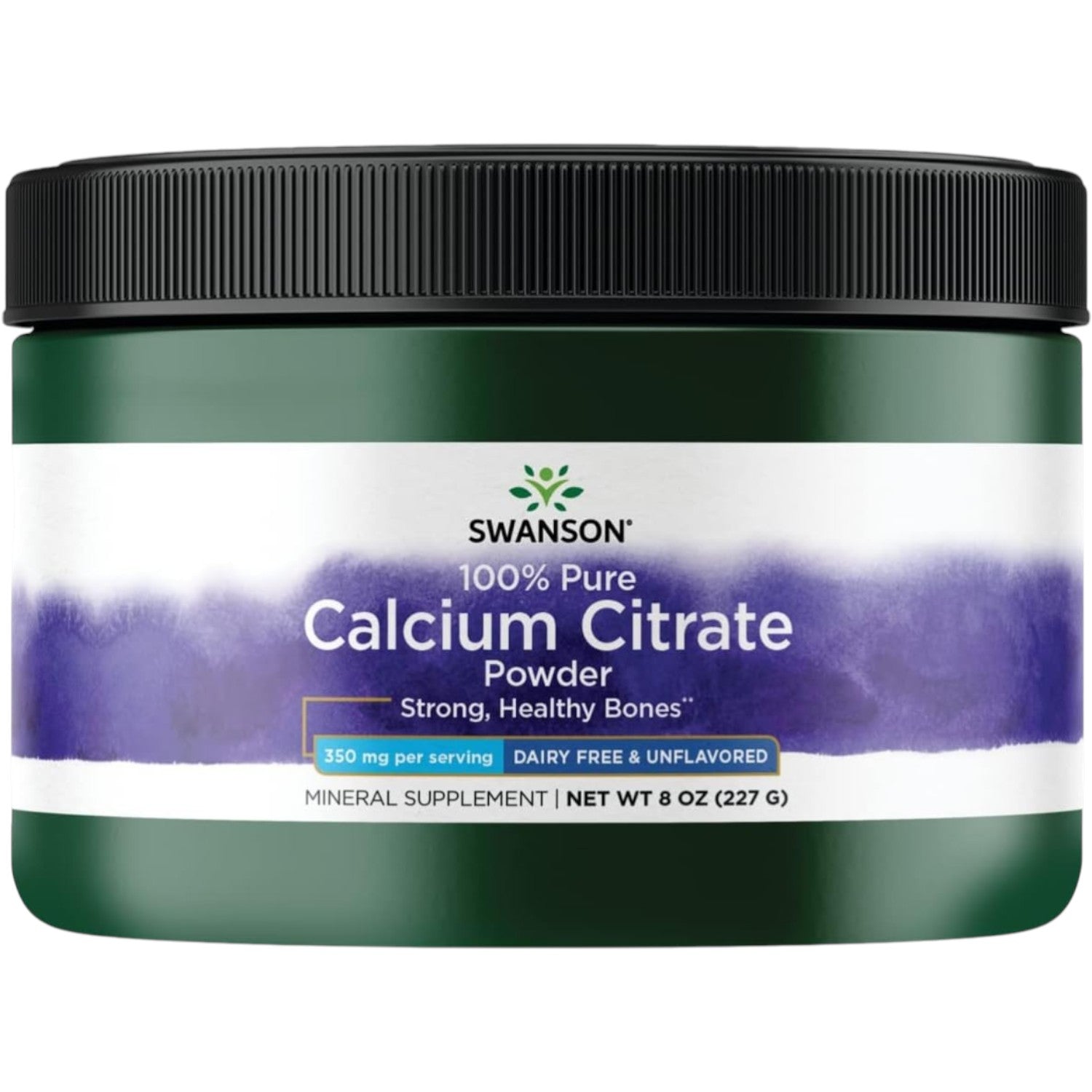 Swanson Calcium Citrate powder mineral supplement tub unflavoured dairy free 227g