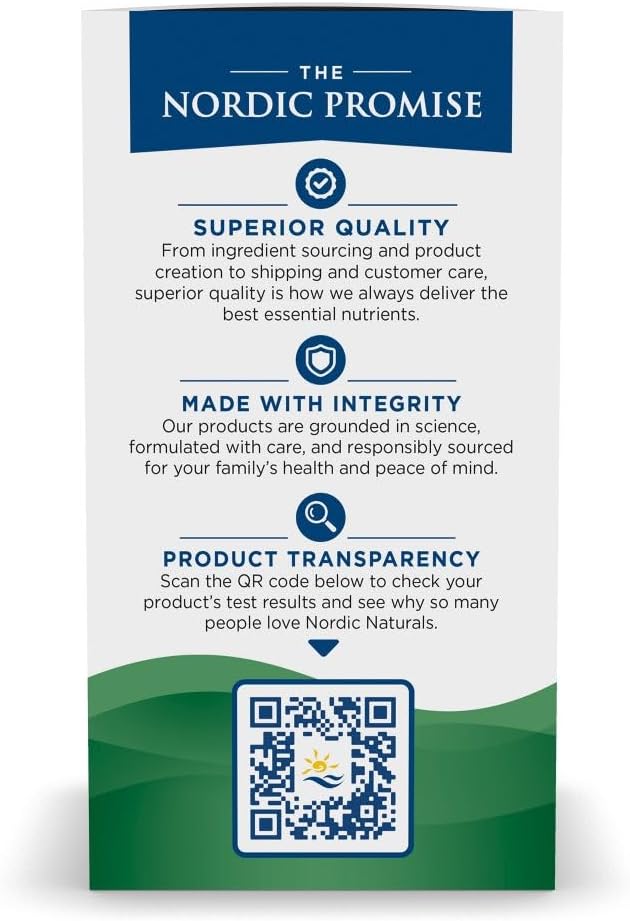 Back label of Nordic Naturals heart health supplement showing supplement facts.