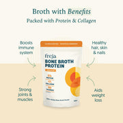 Freja bone broth protein powder nutrition label pouch 300g