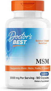 Doctor's Best MSM OptiMSM supplement capsule bottle 180 capsules