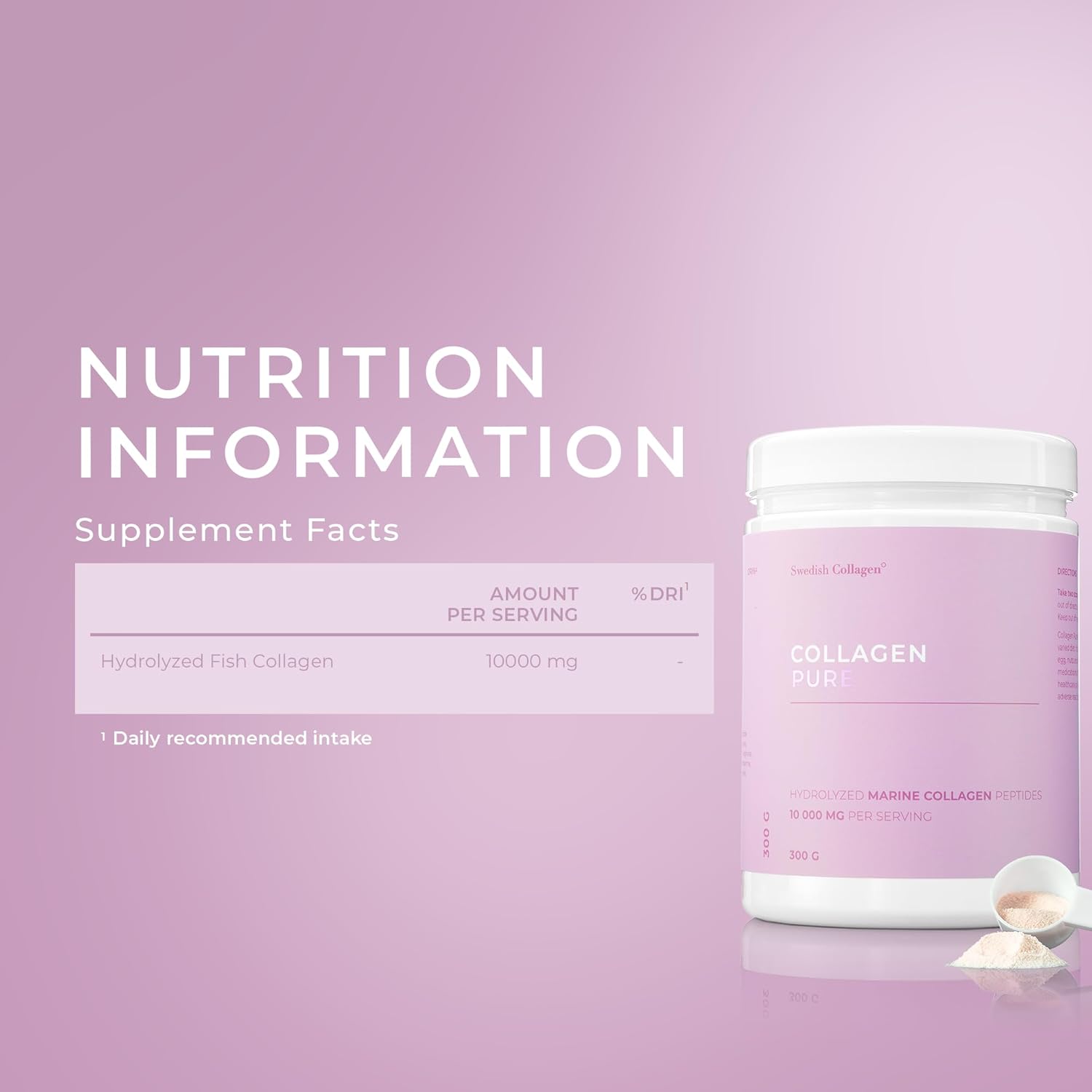 Swedish Collagen® Collagen Pure – Marine Collagen Powder (300g)