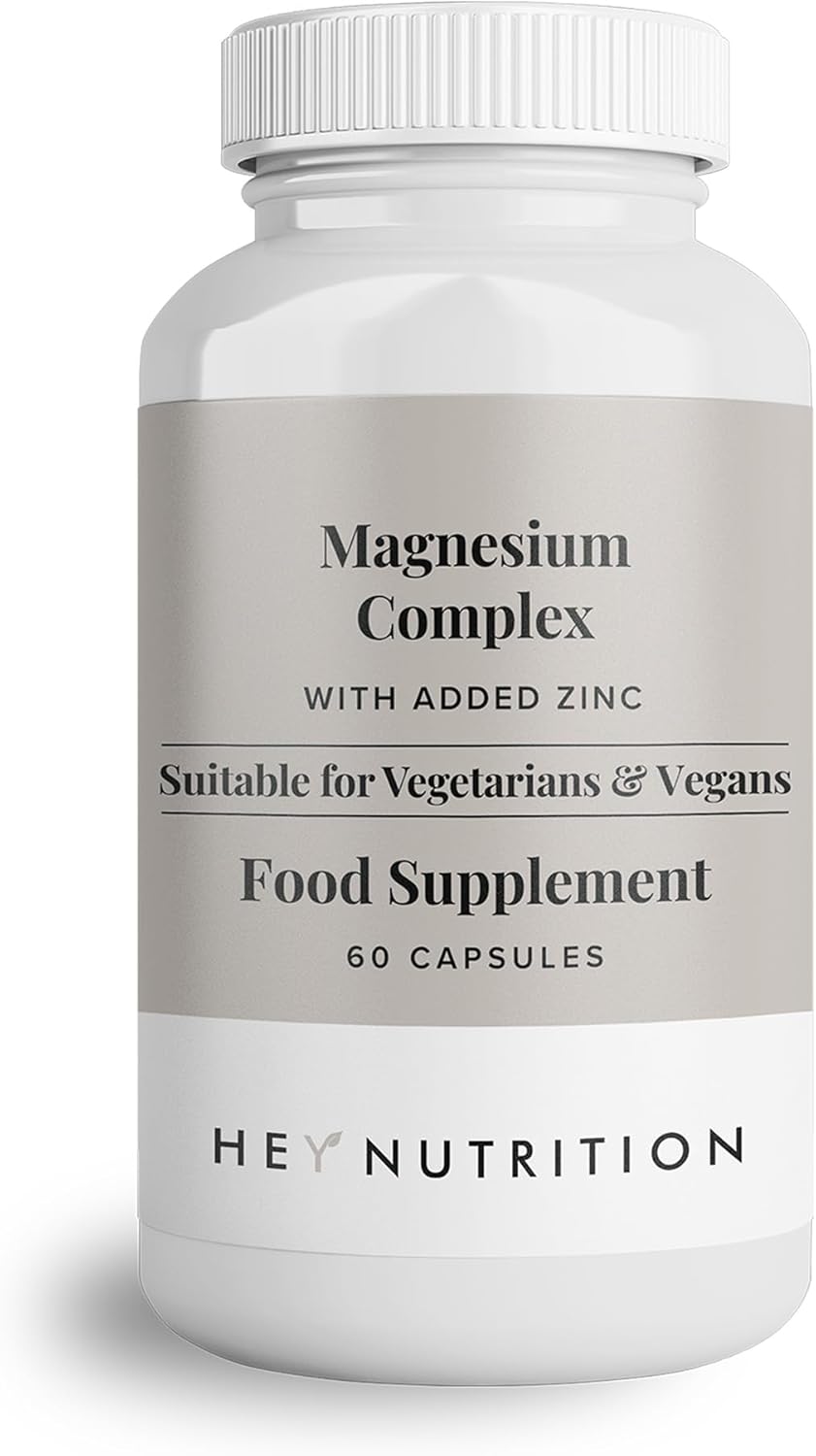 Hey Nutrition Magnesium Complex bottle, 60 vegetarian capsules.