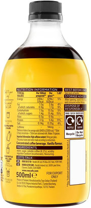 Nescafé Espresso Concentrated vanilla iced coffee ingredients label bottle 500ml