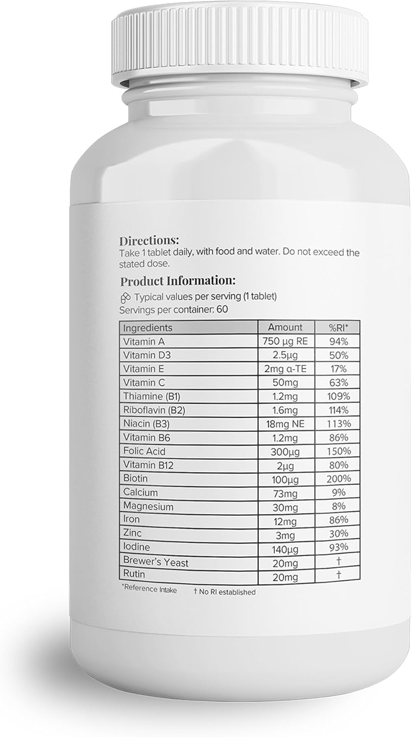 Directions & product info and vitamin profile for Daily Multivitamin.